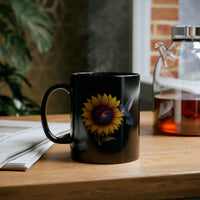 Load image into Gallery viewer, Cosmic-Sunflower-Hummingbird-Purple-Mug
