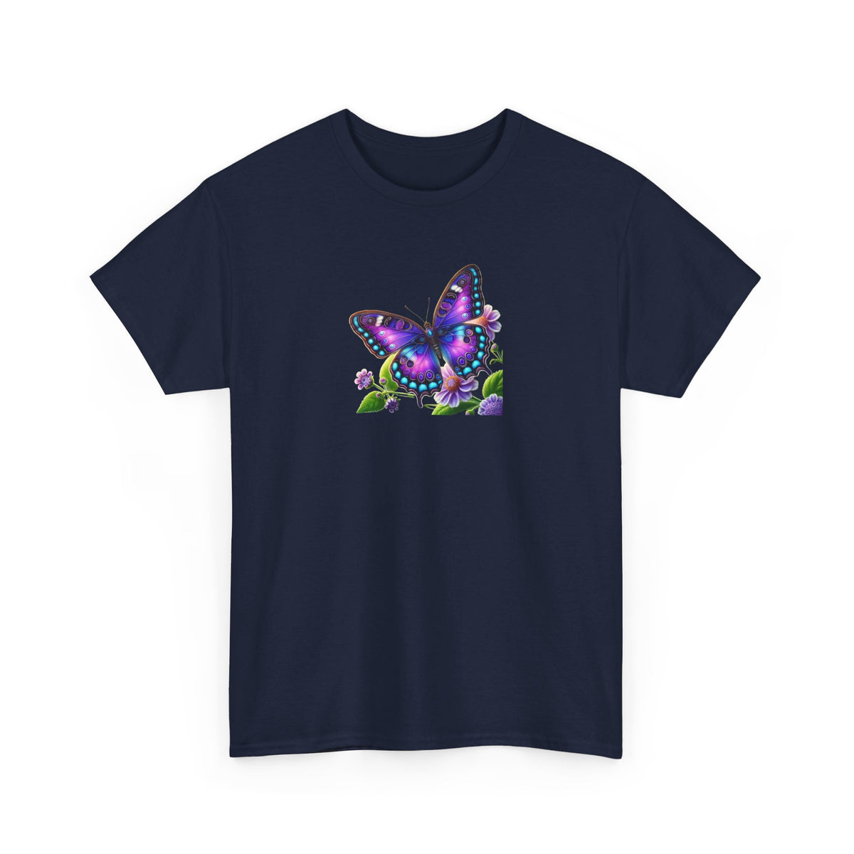 Purple Butterfly-Unisex Heavy Cotton Tee