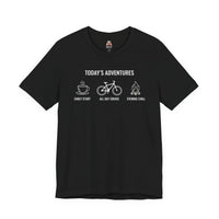 Load image into Gallery viewer, ☀️ Today’s Adventures Tee – Coffee, Bike Rides &amp; Campfire Nights 🚴‍♂️🔥