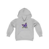Load image into Gallery viewer, Purple Butterfly-Kids Hooded Sweatshirt
