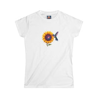 Load image into Gallery viewer, Cosmic-Sunflower-Hummingbird-T-shirt-Purple
