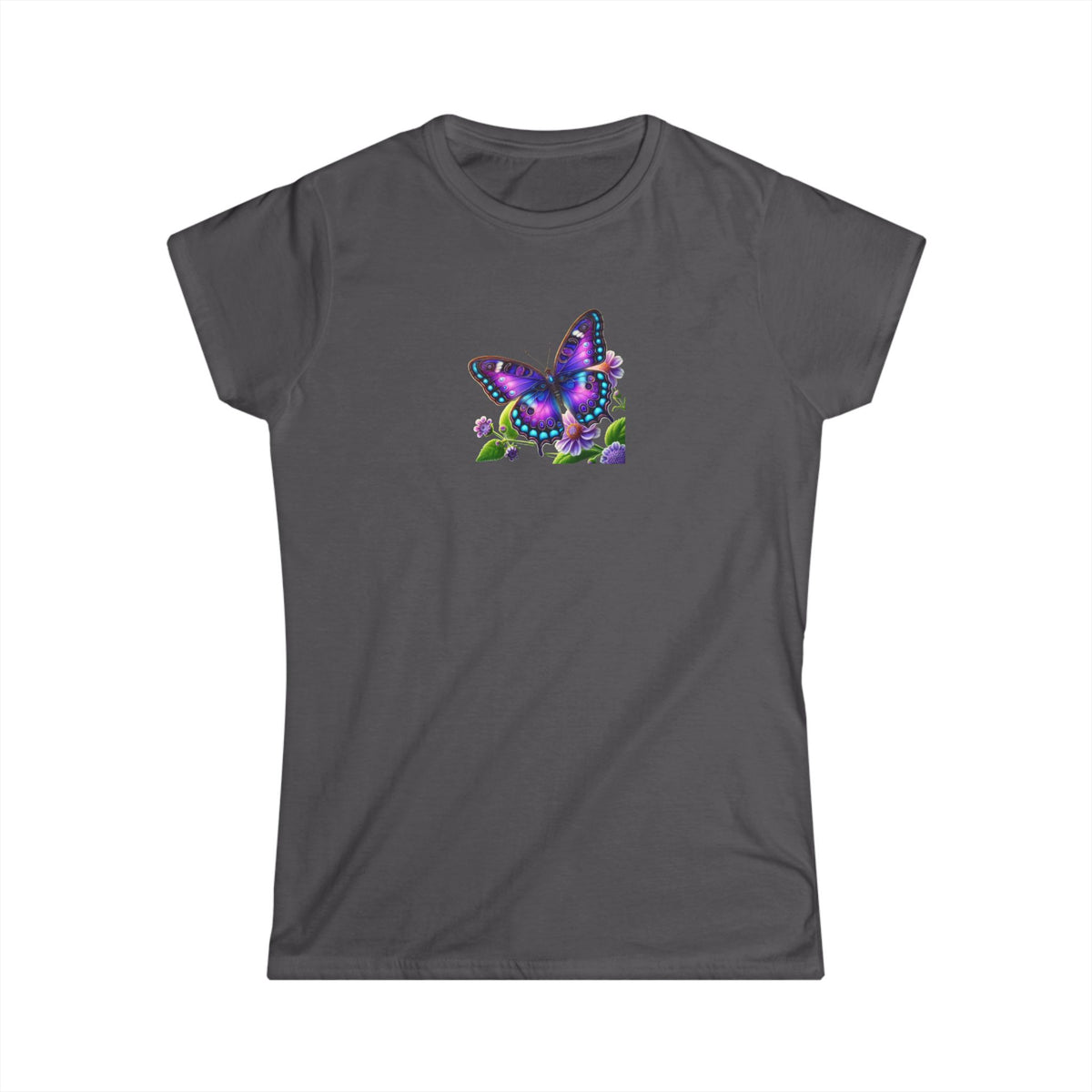 Purple Butterfly-Women's Softstyle Tee