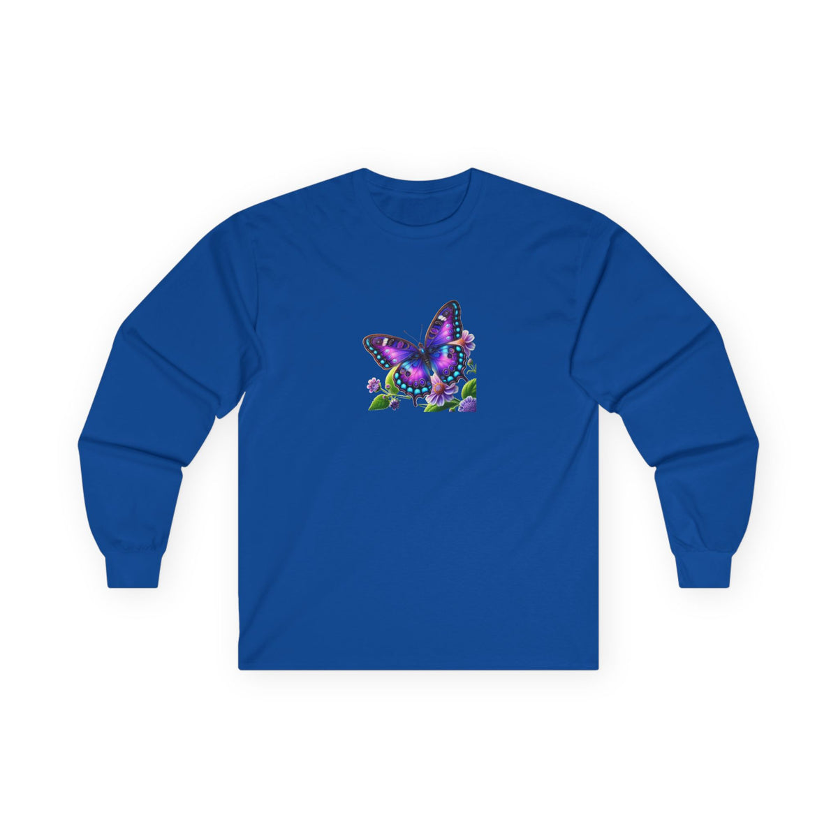 Purple-Butterfly-Long Sleeve-T-shirt