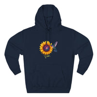 Load image into Gallery viewer, Purple- Cosmic-Hummingbird-Sunflower-Hoodie
