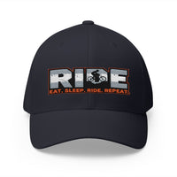 Load image into Gallery viewer, 🏍️ Eat. Sleep. Ride. Repeat. – Embroidered Bicycle Cap 🔥