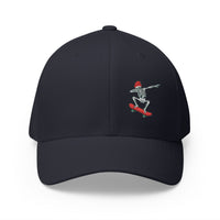 Load image into Gallery viewer, 🎅🛹 Skateboarder Santa Embroidered Cap – Holiday Skate Dad Hat 🎄
