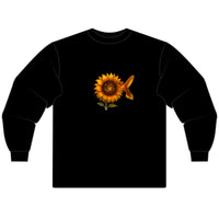 Load image into Gallery viewer, Gold-Cosmic-Sunflower-Hummingbird-Long Sleeve-T-shirt
