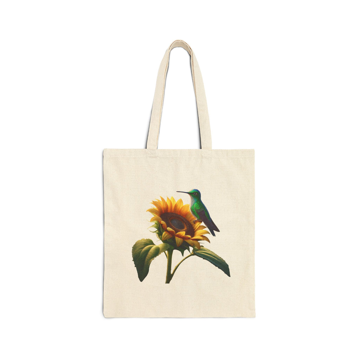 Sunflower-Hummingbird-Cotton Canvas Tote