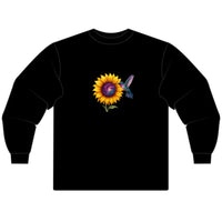 Load image into Gallery viewer, Cosmic-Purple-Hummingbird-Sunflower-Long Sleeve-T-shirt
