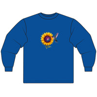 Load image into Gallery viewer, Cosmic-Purple-Hummingbird-Sunflower-Long Sleeve-T-shirt
