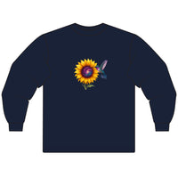 Load image into Gallery viewer, Cosmic-Purple-Hummingbird-Sunflower-Long Sleeve-T-shirt
