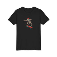 Load image into Gallery viewer, 🛹💀 Youth Skateboard Skeleton Graphic Tee – Cool Kids Skater T-Shirt