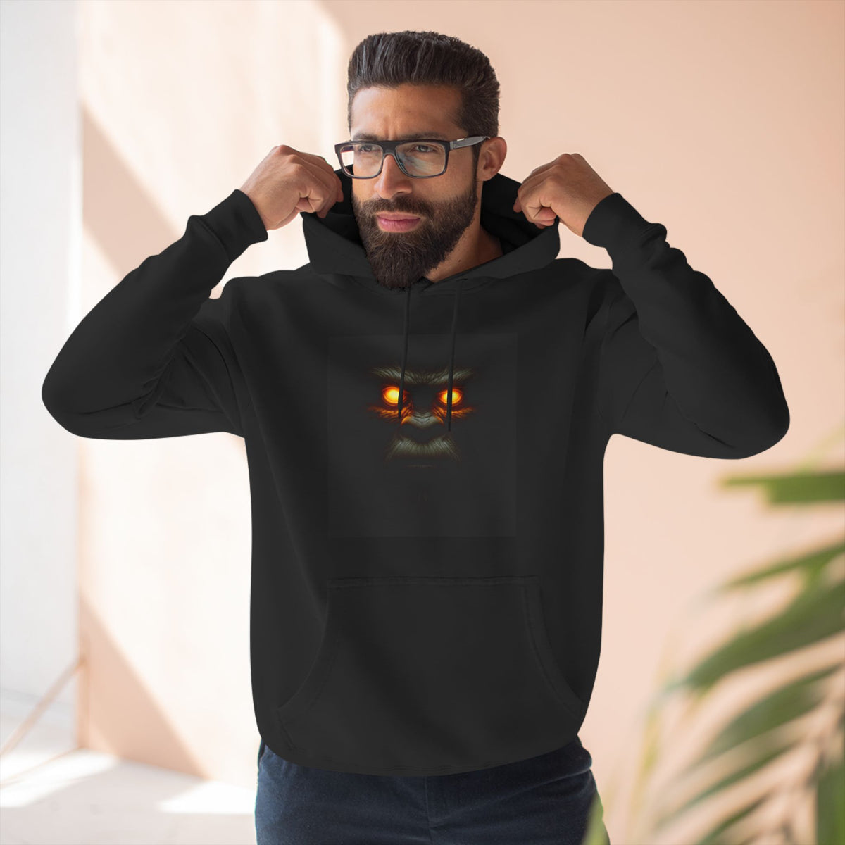 Glowing Eyes-Front-Three-Panel Fleece Hoodie