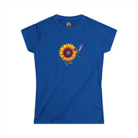 Load image into Gallery viewer, Cosmic-Sunflower-Hummingbird-T-shirt-Purple
