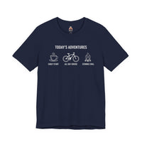Load image into Gallery viewer, ☀️ Today’s Adventures Tee – Coffee, Bike Rides &amp; Campfire Nights 🚴‍♂️🔥
