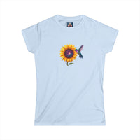 Load image into Gallery viewer, Cosmic-Sunflower-Hummingbird-T-shirt-Purple
