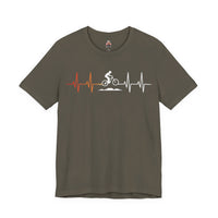 Load image into Gallery viewer, ❤️ Mountain Biking Heartbeat Tee – Ride Is Life 🚵‍♂️⛰️