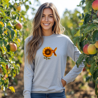 Load image into Gallery viewer, Gold-Cosmic-Sunflower-Hummingbird-Long Sleeve-T-shirt
