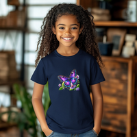 Load image into Gallery viewer, Purple Butterfly-Kids Heavy Cotton™ Tee

