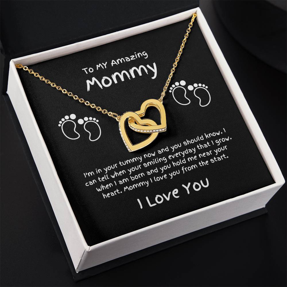 Mommy-In Your Tummy-Interlocking Hearts-Blk