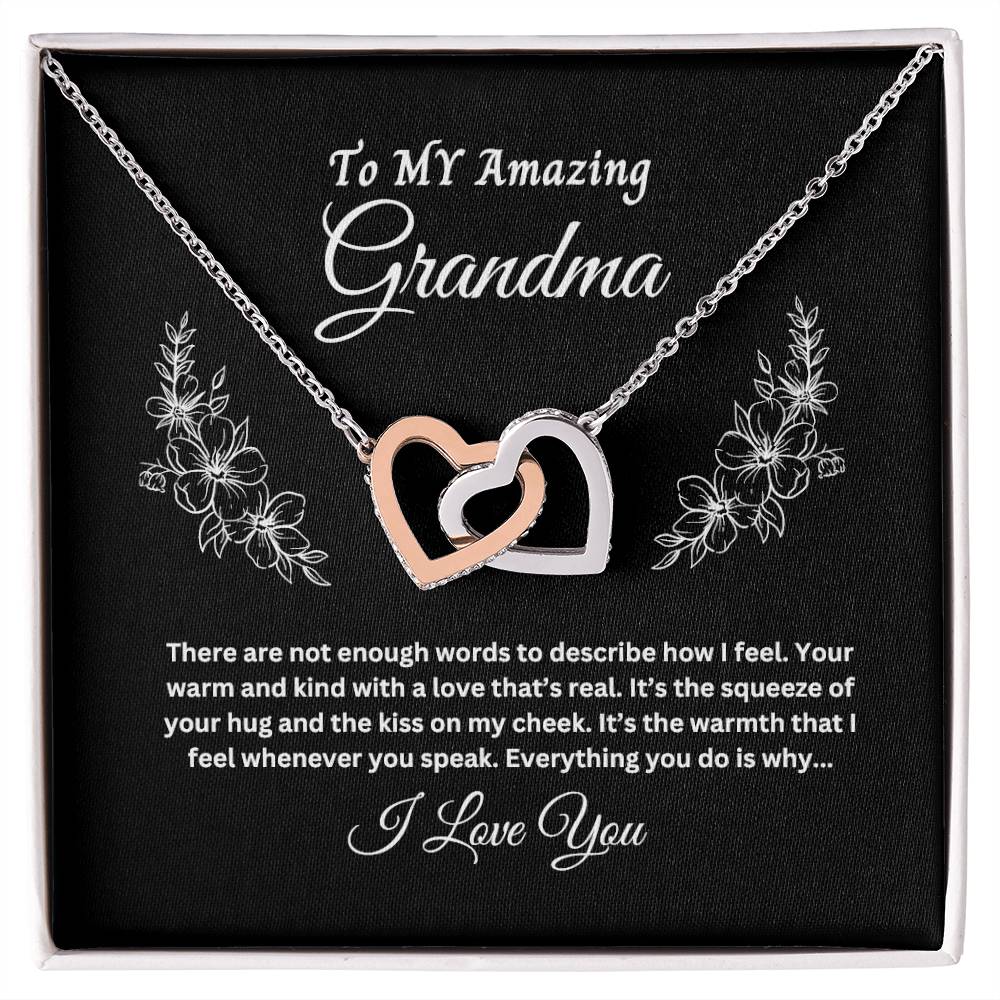 Grandma-Not Enough Words-Interlocking Hearts-Blk