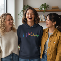 Load image into Gallery viewer, Rainbow Cat Heartbeat Hoodie