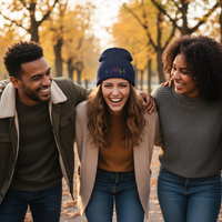 Load image into Gallery viewer, Embroidered Rainbow Cat Heartbeat Knit Beanie