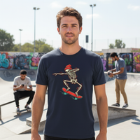 Load image into Gallery viewer, 💀🛹 Skater Skeleton Retro Graphic Tee – Classic Skateboard Skull Shirt