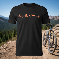 Load image into Gallery viewer, Mountain Heartbeat T-Shirt – Minimal Mountain Range EKG Graphic Tee 🏔️❤️