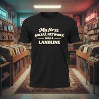 Load image into Gallery viewer, My First Social Network Was a Landline T-Shirt – Retro Gen X Nostalgia Tee ☎️😎