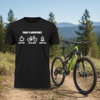 Load image into Gallery viewer, ☀️ Today’s Adventures Tee – Coffee, Bike Rides &amp; Campfire Nights 🚴‍♂️🔥
