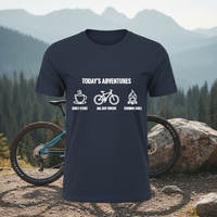 Load image into Gallery viewer, ☀️ Today’s Adventures Tee – Coffee, Bike Rides &amp; Campfire Nights 🚴‍♂️🔥